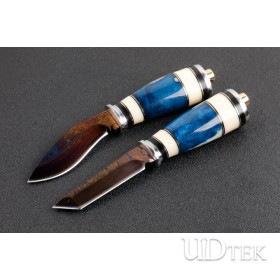 Korean Samurai forged Damascus steel small fixed blade hunting knife UD405114